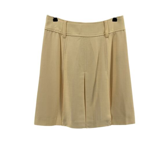 J.Crew Pleated Tan Rayon Knee-Length Skirt Size 0 - Picture 2 of 5